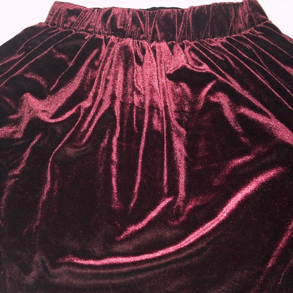 red velvet skater skirt elastic xs garage - Picture 1 of 6
